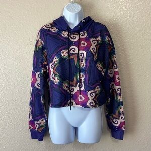 FreshHoods Purple Octopus Tongue Woman Oversize Cropped Hoodie